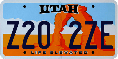 UT license plate Z202ZE