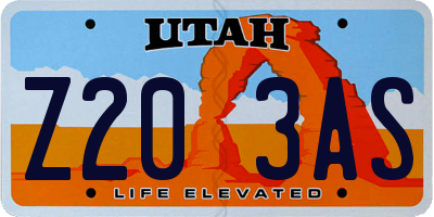 UT license plate Z203AS