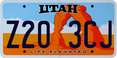 UT license plate Z203CJ