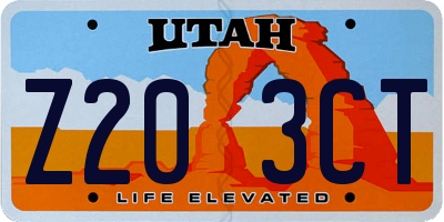 UT license plate Z203CT