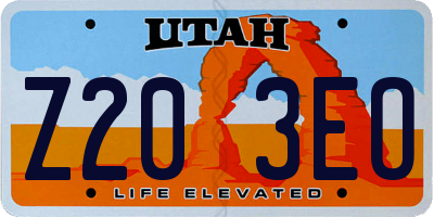 UT license plate Z203EO