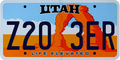 UT license plate Z203ER