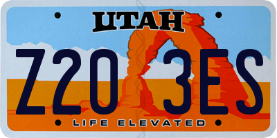 UT license plate Z203ES