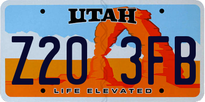 UT license plate Z203FB