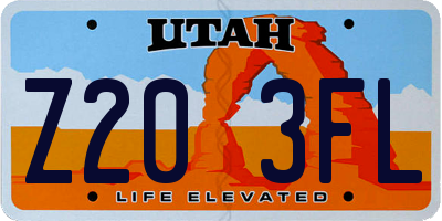 UT license plate Z203FL