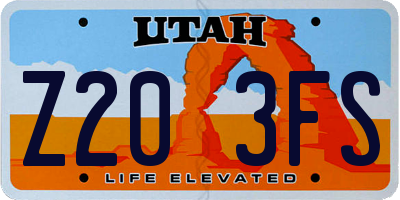 UT license plate Z203FS
