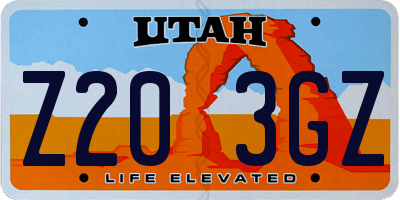 UT license plate Z203GZ