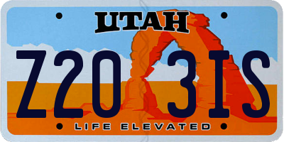 UT license plate Z203IS