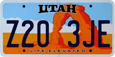 UT license plate Z203JE