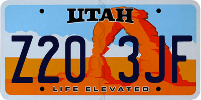 UT license plate Z203JF