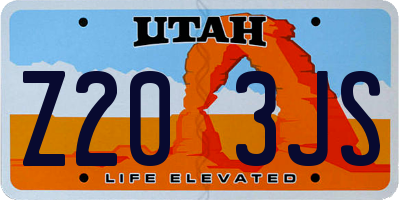 UT license plate Z203JS