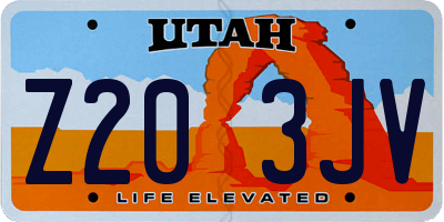 UT license plate Z203JV