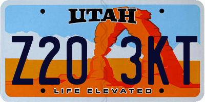 UT license plate Z203KT