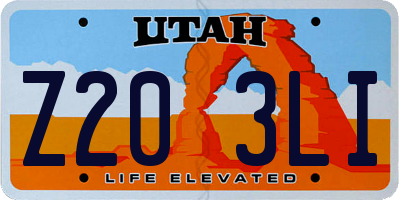 UT license plate Z203LI