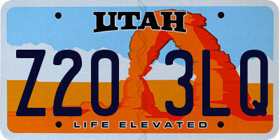 UT license plate Z203LQ