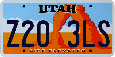 UT license plate Z203LS