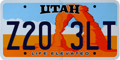UT license plate Z203LT