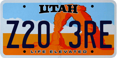 UT license plate Z203RE