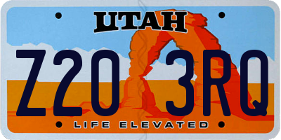 UT license plate Z203RQ