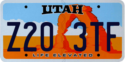 UT license plate Z203TF