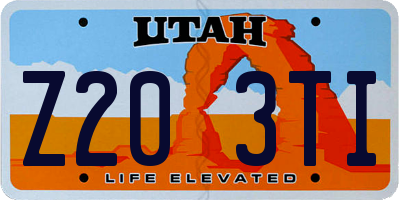 UT license plate Z203TI
