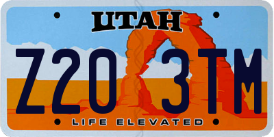UT license plate Z203TM
