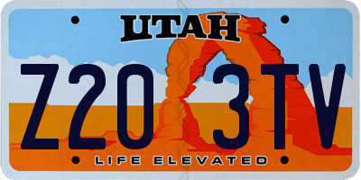 UT license plate Z203TV