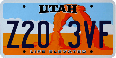 UT license plate Z203VF