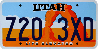 UT license plate Z203XD