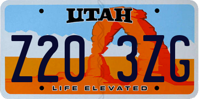 UT license plate Z203ZG