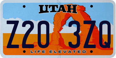 UT license plate Z203ZQ