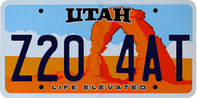 UT license plate Z204AT