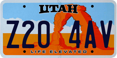 UT license plate Z204AV