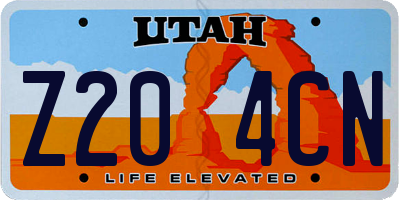 UT license plate Z204CN