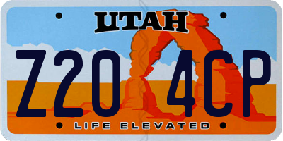 UT license plate Z204CP