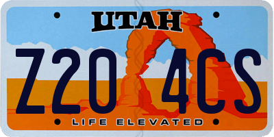 UT license plate Z204CS