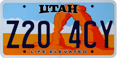 UT license plate Z204CY