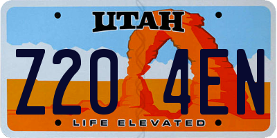 UT license plate Z204EN