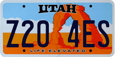 UT license plate Z204ES