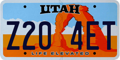 UT license plate Z204ET