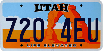 UT license plate Z204EU