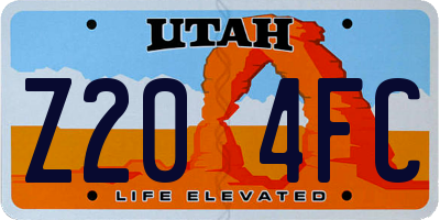 UT license plate Z204FC