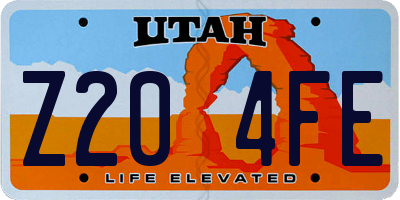 UT license plate Z204FE