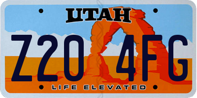 UT license plate Z204FG