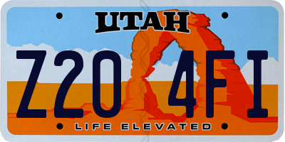 UT license plate Z204FI