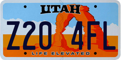 UT license plate Z204FL