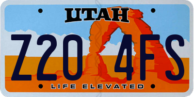 UT license plate Z204FS