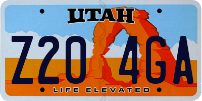 UT license plate Z204GA