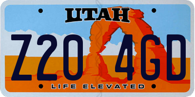 UT license plate Z204GD