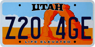UT license plate Z204GE